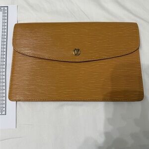 Louis Vuitton Epi Brown Clutch with COA